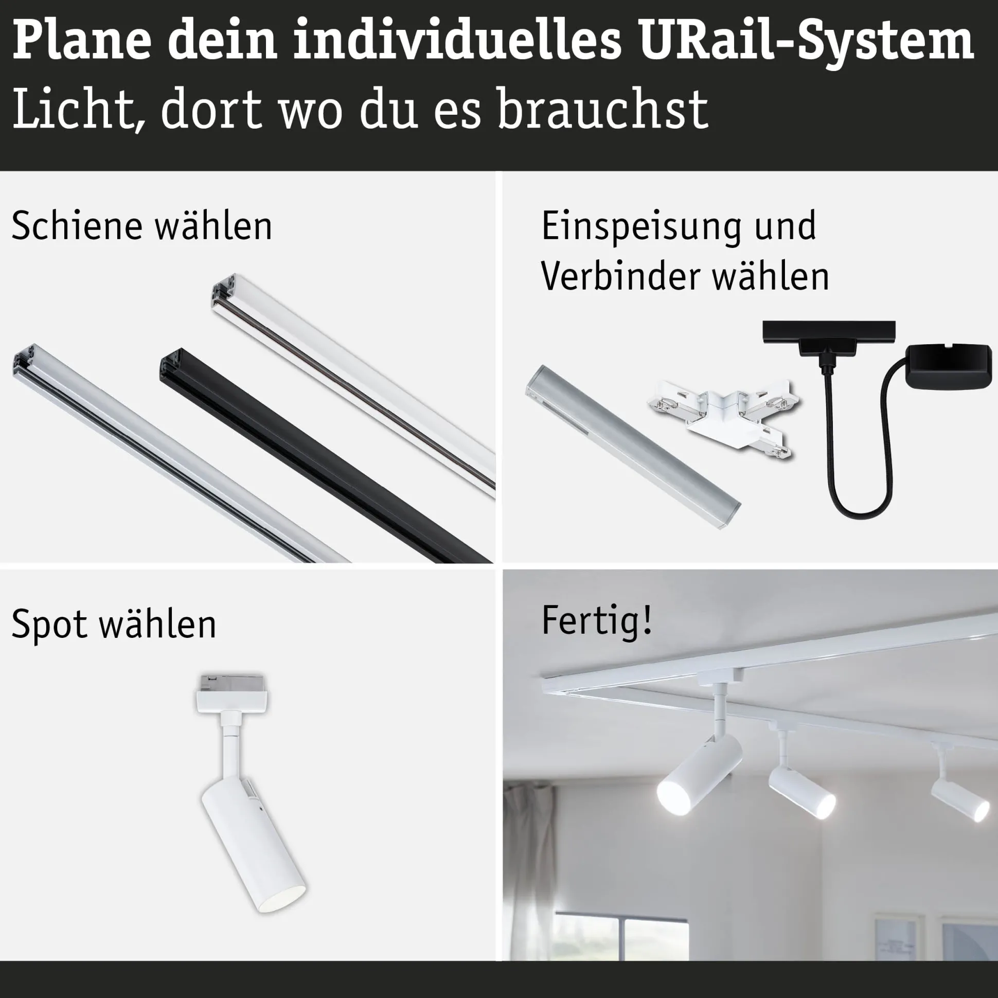 URail Schienenspot 3-Step-Dim - Tubo Einzelspot