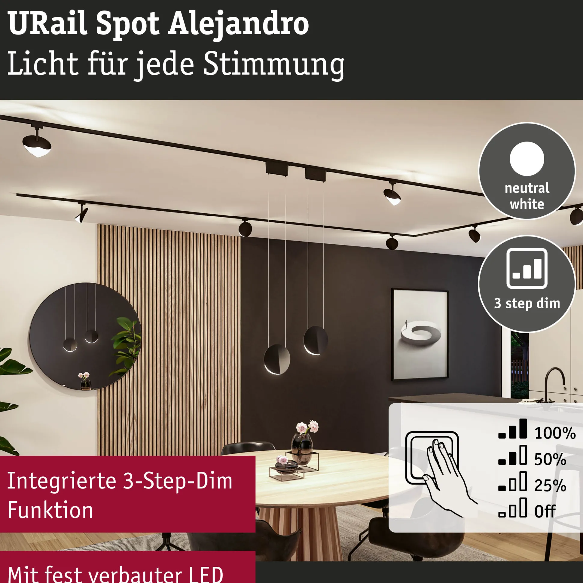 URail Schienenspot 3-Step-Dim - Alejandro